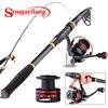 Углеродная телескопическая удочка и набор спиннинговых рыболовных катушек, рыболовные снасти, комбинированные дорожные рыболовные наборы