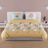 57 Thread Count Cotton Duvet Cover Set 240x220 Cm MATHIS Yellow, by Soleil D'ocre