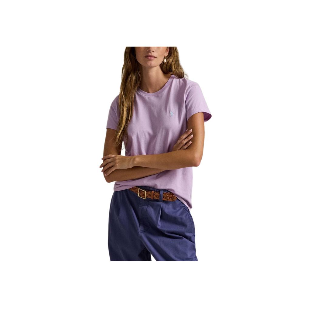 Polo Ralph Lauren Хлопковый вязаный топ с коротким рукавом и круглым вырезом Regular для женщин 211B14605-015