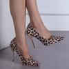 Large Size Spring and Autumn New European Fashion Leopard Print High Heels Women's Shoes Pointed Thin Heels Single Shoes