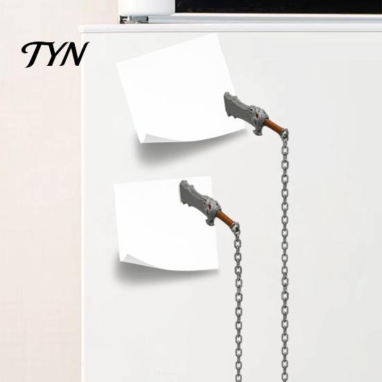 Game Weapon Fridge Magnet 1 Pair 3D Blade Chain Magnet, Printed Magnetic Refrigerator Magnets Decoration for Kitchen Office Whiteboard Cabinet,
