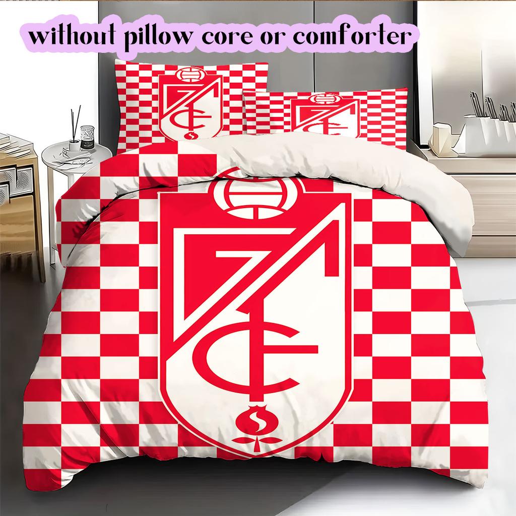 Granada CF football Pattern Bedding,Quilt Set Quilt Cover Pillowcase Home Birthday Gift (1*duvet cover+2*pillowcase,without core)