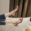 Женские летние сандалии на французском каблуке, с тонкими ремешками, ручной работы, на высоком каблуке, с открытым носком, туфли для платья, новинка