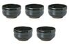 Set of 5 Black Glazed Hisago Matcha Bowls X Matcha Bowls by Setomonohonpo (Small) [10 6.4cm]