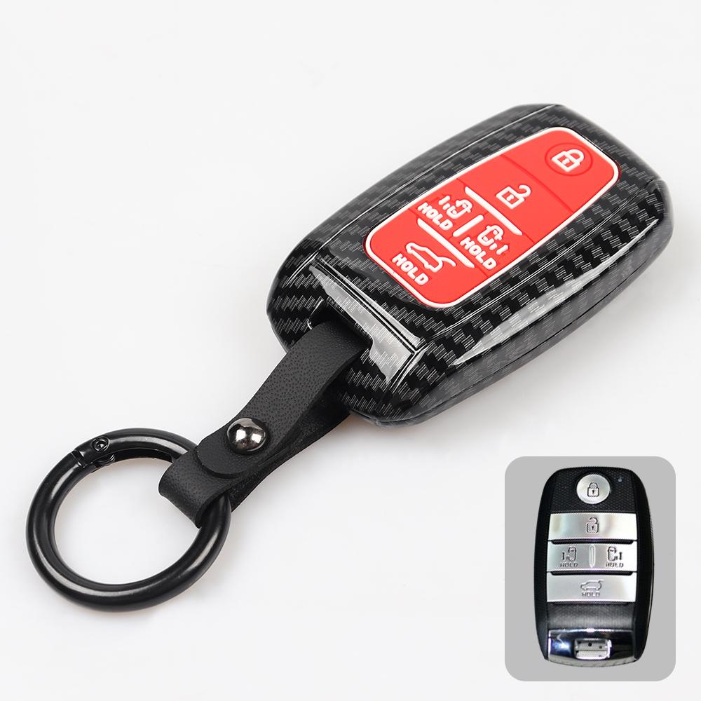 Для Kia Sedona Grand Carnival 2015 2016 2017 2018 Stonic Forte Niro Soul Sorento ABS карбоновый чехол для автомобильного ключа