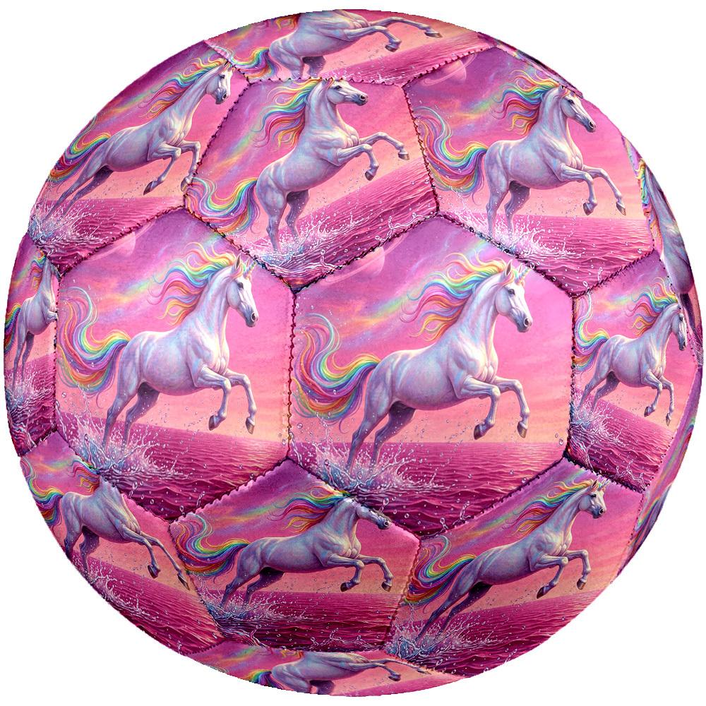 1pc Rainbow Unicorn Fantasy Theme Soccer Ball Football, Size 5, Lightweight PVC, Durable Outdoor Training Soccer Ball, Gift m61491