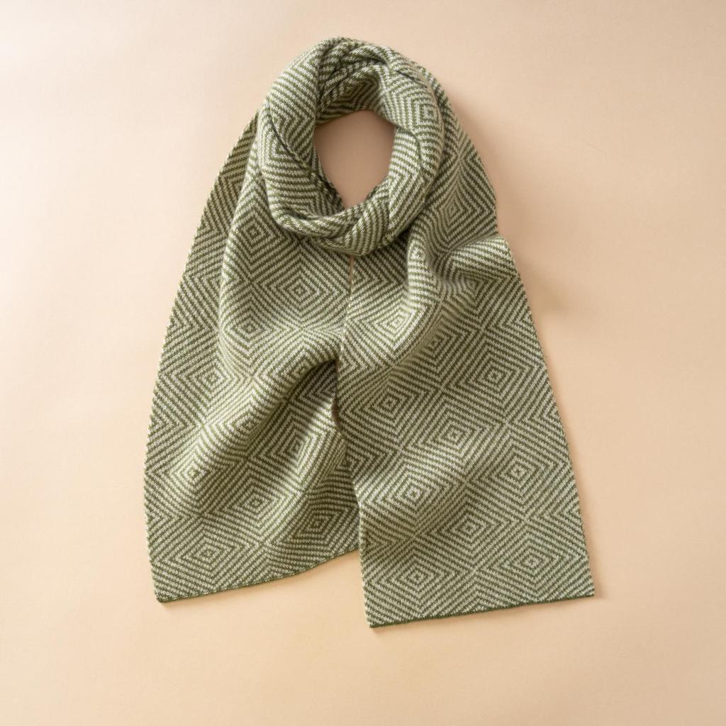 Women's 100% Cashmere Water Ripple Jacquard Knit Scarf - Versatile, Warm, and Stylish Neck Protection