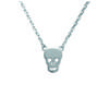 [J0859] - Silver 'Skull' Silver Necklace - 10x7 Mm