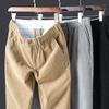 Autumn Thick Men's Double-pleated Trousers Large Size Slim-fit Corduroy Business Casual Pants