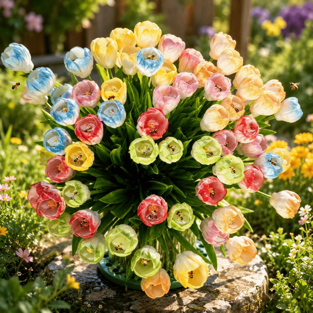 3pcs Garden Decoration Bee Water Feeder Artificial Flower Butterfly Drinking Station Household