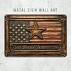 Алюминиевая табличка «Боже, благослови Америку» - Патриотический винтажный стиль, Улучшает эстетику комнаты, Празднования Дня памяти/Дня независимости