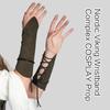Vintage Nordic Viking Arm Cuff for Cosplay Parties Medieval SuedeFabric Arm Gauntlet Vintage Archery Armor Bracers