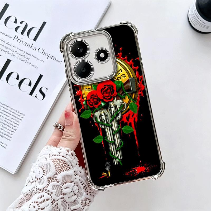 Чехол для телефона с покрытием Band G-Guns N R-Roses для Xiaomi Redmi Note 14 15 Pro Plus 13 12 11 11S 11T 10 9S 9 5G, противоударный с подушкой безопасности
