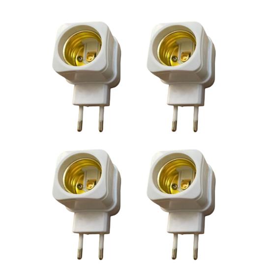 E27 EU Plug Lamp Light Holder Base Socket Converter Adapter with Control Switch