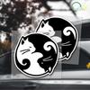 Виниловая наклейка Cat Yin Yang для автомобиля, водонепроницаемая наклейка на автомобиль, украшение для кузова, бампера, заднего стекла, ноутбука