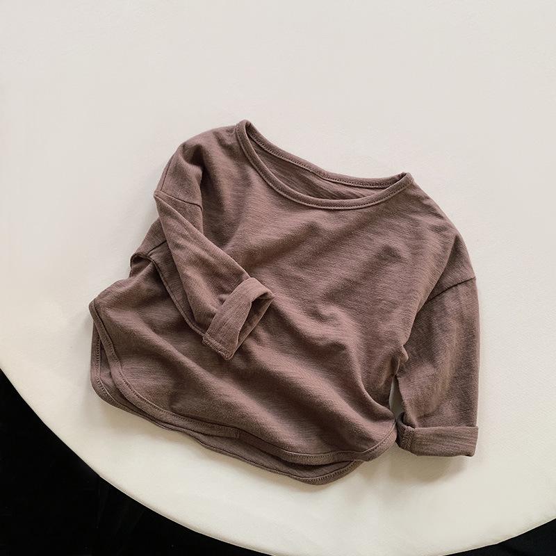 Bamboo Cotton Long Sleeve T-shirt for Boys & Girls - 2025 Spring/Autumn Korean Style Base Layer