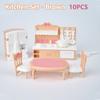 24 шт. Стиль Коричневый Миниатюрная Мебель для Кукольного Дома Аксессуар Детская Игрушка Милый Каваи Розовый Кухня Кухонные Принадлежности Для Девочки Подарки