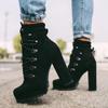 Platform High Heels Boots Women Ankle Boots Suede Woman Shoes Woman High Heels Sexy Motorcycle Boots Lace Up Punk Botas Mujer