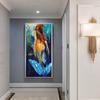 Modern Mermaid Oil Canvas Painting Picture Abstract Posters and Prints For Living Room Home Decor Expressism Decoration No Frame