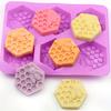 3D Handmade Soap Silicone Mold 6-Piece Bee Shape Silicone Mold DIY Handmade Soap Mold Homemade Honeycomb DIY Cake Mold