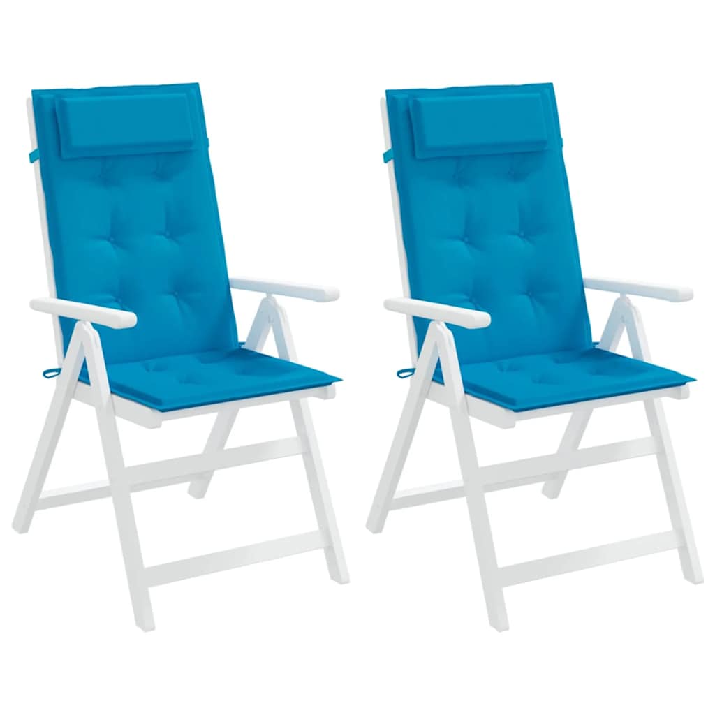 High Back Seat Cushions 2 pcs Light Blue Oxford Fabric