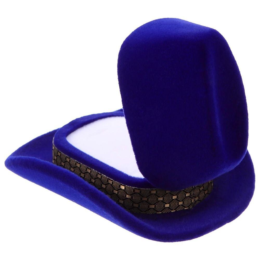 Винтажная ковбойская шляпа в западном стиле, коробка для колец, флокированная, креативная, коробки для хранения ювелирных изделий, свадьба