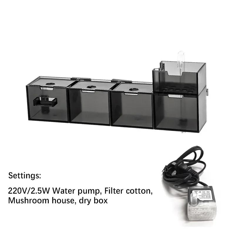 Фильтр 3-в-1 Водопад Аквариум Черепаха Аквариум Настенный Встроенный Бесшумный Фильтр Коробка Циркуляция Воды Очиститель Воды