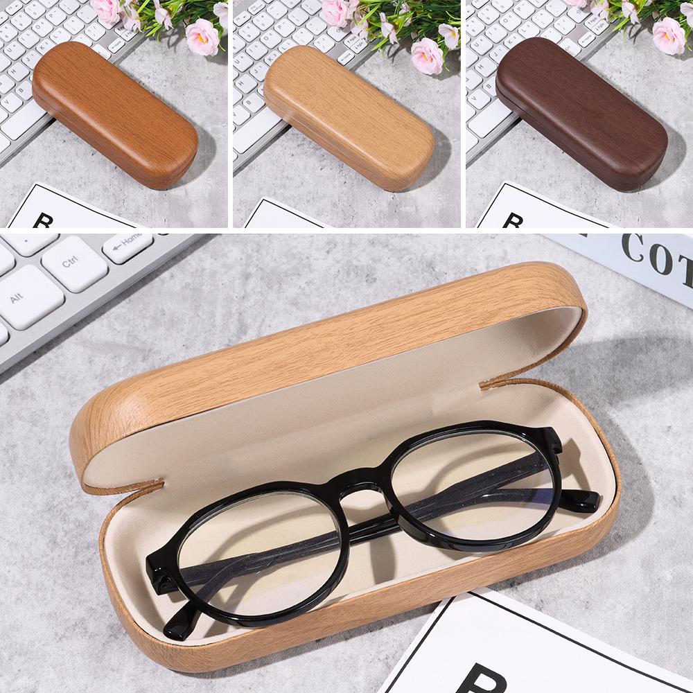 Women Men Large Capacity Portable Wood Grain Glasses Box Eyeglasses Case Glasses Holder