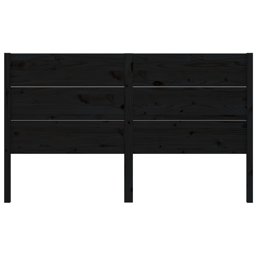 Headboard Black 126x4x100 cm Solid Pine Wood