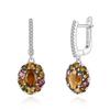 Gorgeous Natural Colorful Tourmaline Gemstones 925 Sterling Silver Earrings for Ladies' Parties and Daily Outfits