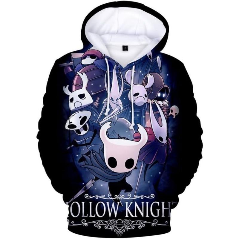 Худи Hollow Knight 2025 Винтажный Мерч Худи Мужские и Женские Хип-хоп Спортивный Пуловер Толстовка