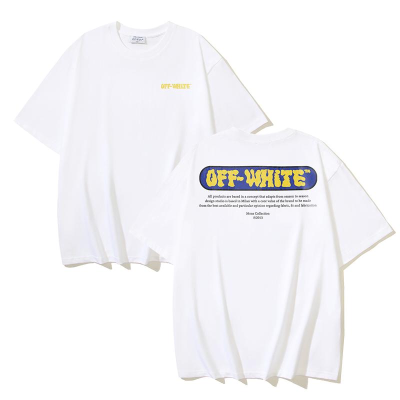 1170 Off-White 2026 Spring/Summer New Letter LOGO Pattern Round Neck Hooded Short Sleeved Men's and Women's T-shirts