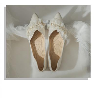 Летняя одиночная обувь женская весенняя новая обувь с жемчугом туфли с острым носком