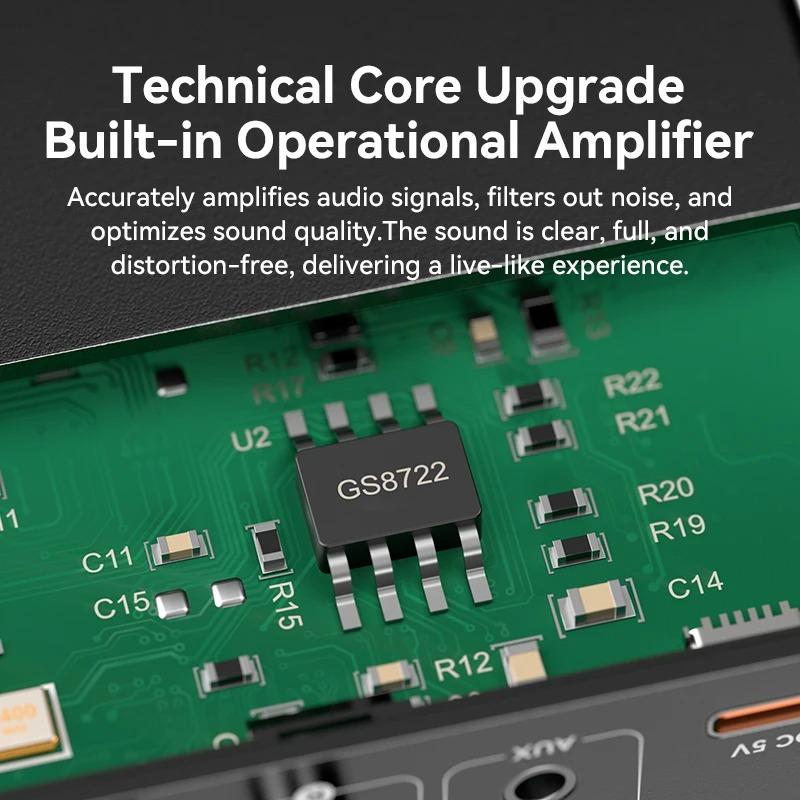 Bluetooth 6.0 Audio Receiver 3.5mm AUX RCA USB 6.5MM Microphone Music Wireless Adapter USB U-Disk HIFI Lossless Music for TV PC