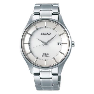 Часы Seiko SBPX101 Серебристые Солнечные Парные Мужские