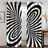 2Panels Dizzy Illusion Черно-белые решетчатые абстрактные шторы для окон для гостиной, спальни, кухни, домашнего декора комнаты