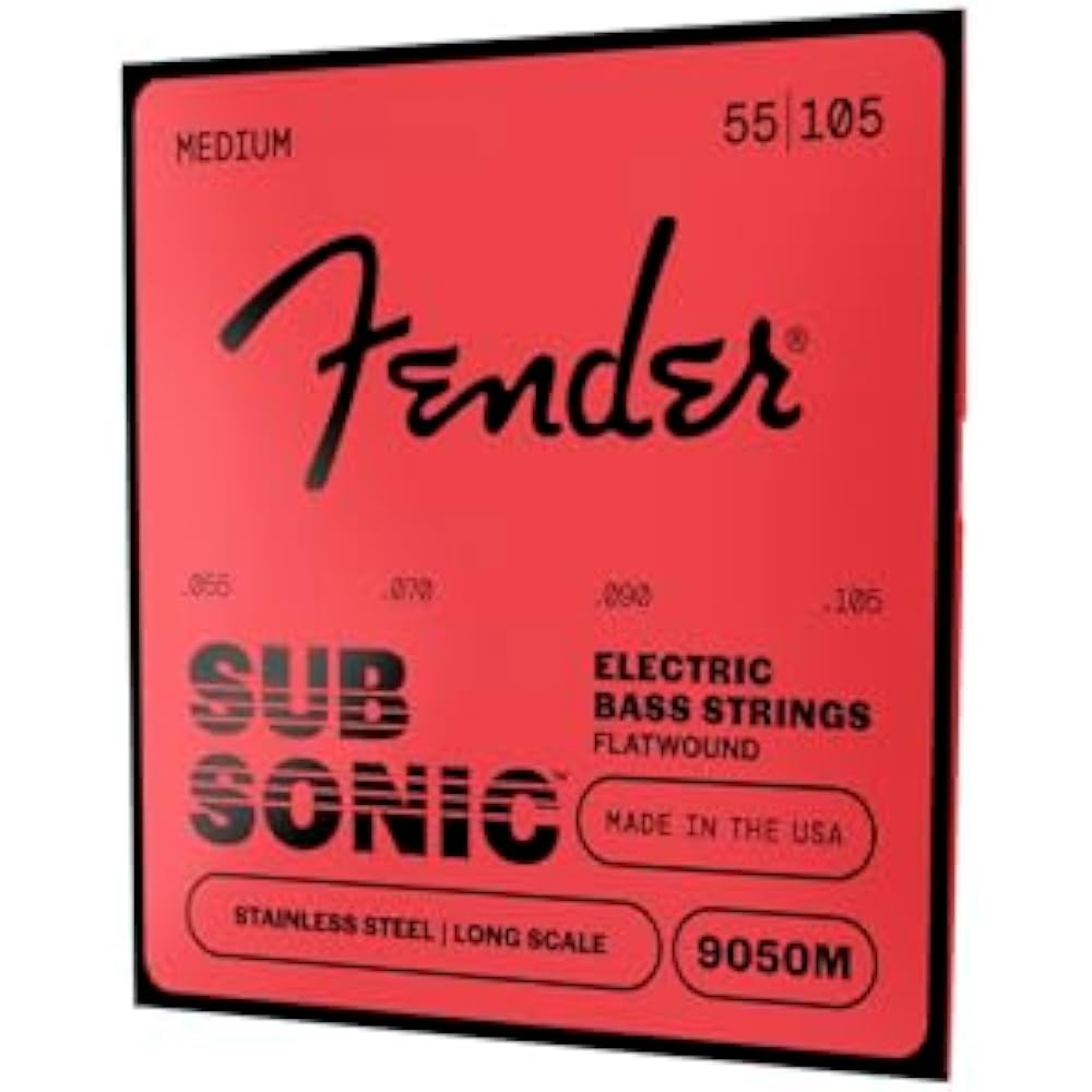 Струны для электробаса Fender SubSonic™ 9050M, Плоская навивка из нержавеющей стали, Длинная мензура...