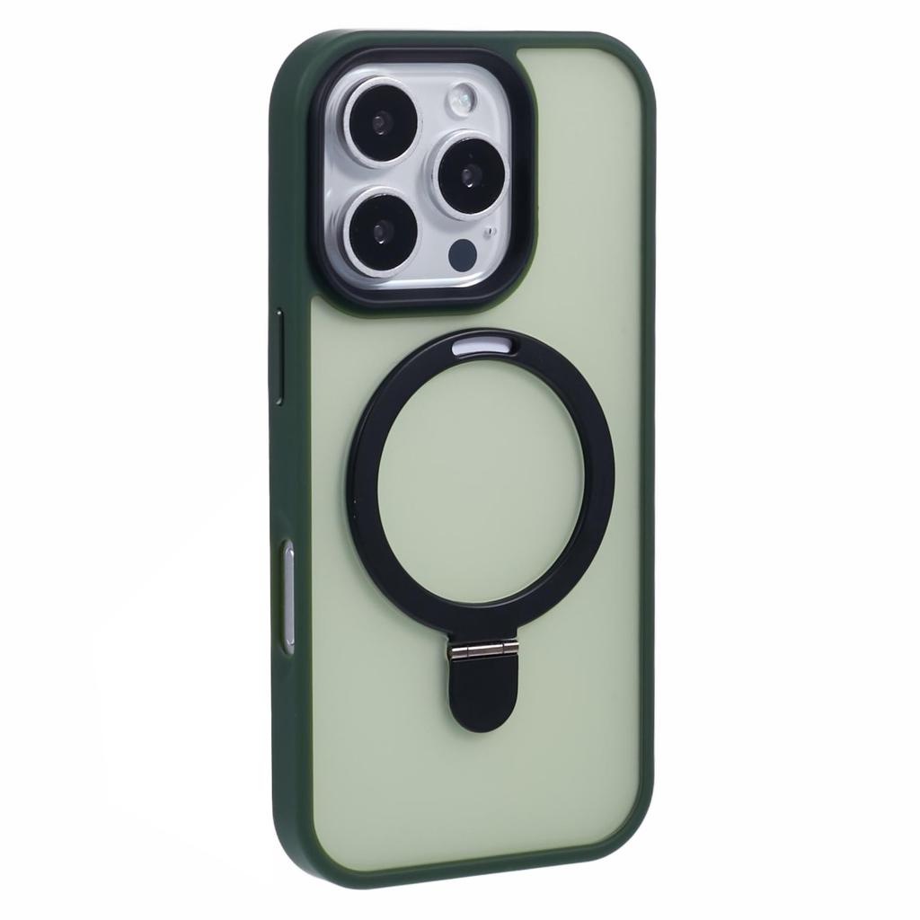 Для iPhone 16 Pro Магнитный чехол с подставкой ТПУ+ПК Чехол для телефона