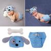 1 Set Newborn Sweater Handmade Cartoon Skin-touch with Bone Easy To Wear Shooting Props Yarn Puppy Shape Baby Photo Hat Set for Kids