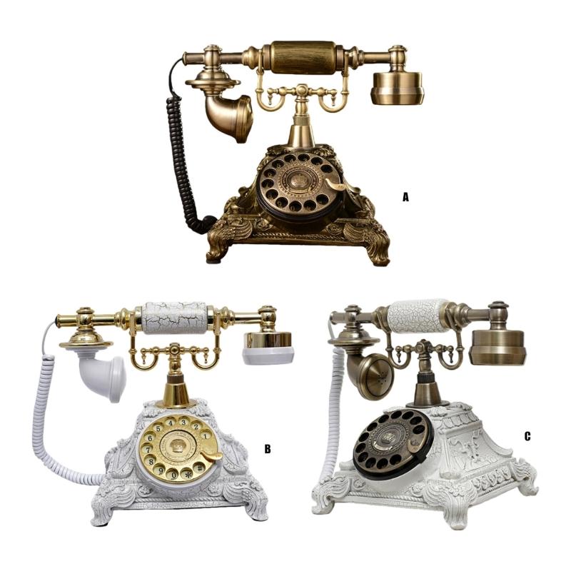 Классическая ретро модель телефона-реплики из смол с дисковым набором для декора стола, полки, фотосъемки
