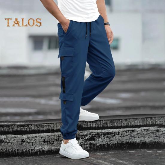 Мужские брюки-карго с несколькими карманами, в уличном стиле, с резинкой на щиколотке, в стиле ретро, с эластичной резинкой на талии для повседневной носки на открытом воздухе и на работе