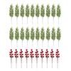 Yousheng 30/45Pcs Artificial Norfolk Pine Branch Christmas Red Berry Picks Faux Greenery Stem DIY Crafts Vase Garland Wreath Holiday Party Decoration