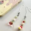 1 Piece Lovely Fruits Bag Chain Pendant Sweet Y2K Cute Strawberry Peach Keychain Cellphone Charm Lanyard For Girls