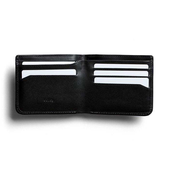 Bellroy Кошелек "Прятки" - Тонкий кожаный бифолд с RFID и скрытым карманом (Вместимость до 12 карт, купюр, монет) - Черный - RFID (новый)