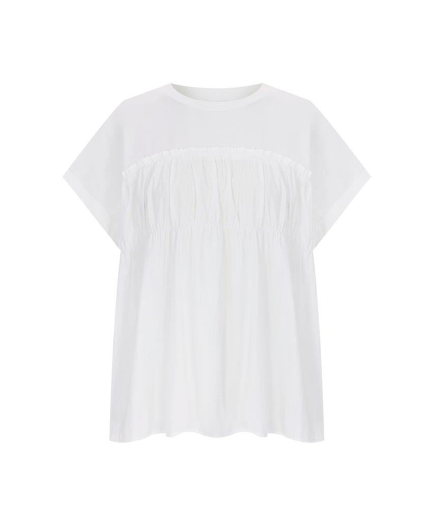 PAIGEFLYNN Loose Fit Frill Contrast T-Shirt_P6Bts026C