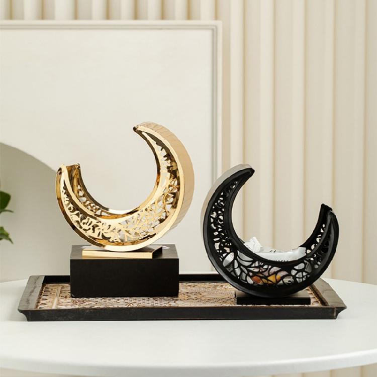 Изогнутая Луна Металлическое Блюдо для Закусок Безопасное для Посудомоечной Машины Поверхности Декоративная Кухонная Утварь для Конфет Аперитивов Домашнее Украшение