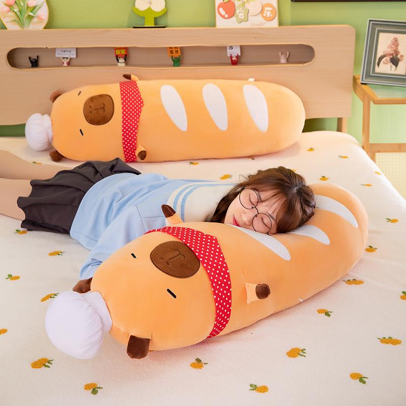 Capibara doll baguette capybara throw pillow cushion capybara plush toy sofa ornament bedside pillow