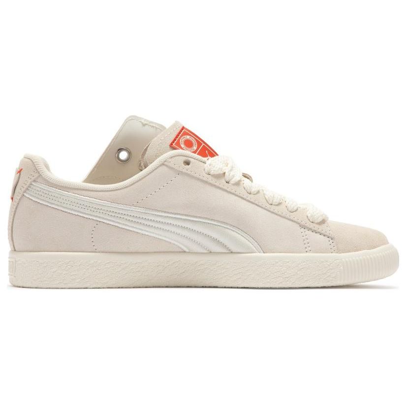 Puma Clyde Прочные Дышащие Низкие Кроссовки Унисекс Кроссовки Молочно-белые 393524-01