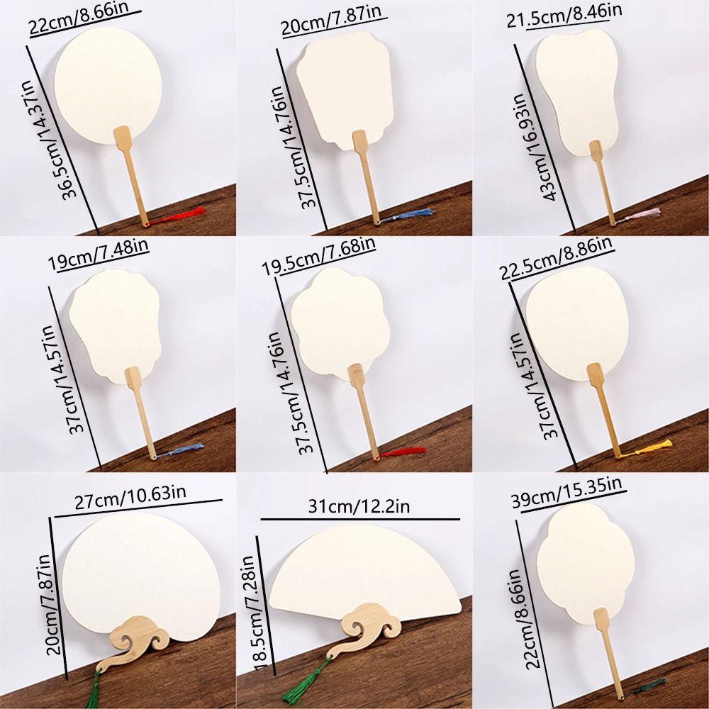 5Pcs Double-side Blank Paper Fan DIY Painting Hand Painting Graffiti Fans  Lacquer Fan