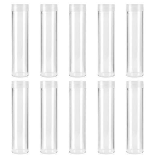 10 шт., прозрачный пластиковый органайзер для монет, круглый держатель для монет с крышкой для банков, супермаркетов